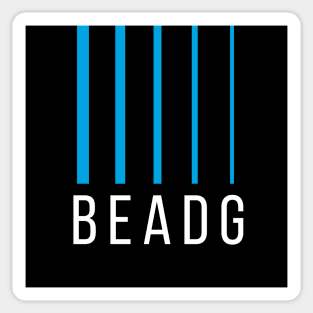 Bass Player Gift - BEADG 5 String - Cyan Sticker